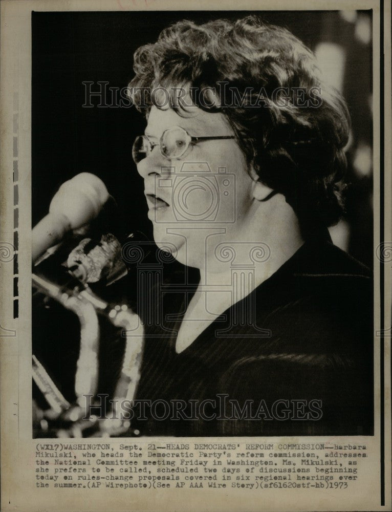 1973 Press Photo Barbara Mikulski Democratic Washington - Historic Images