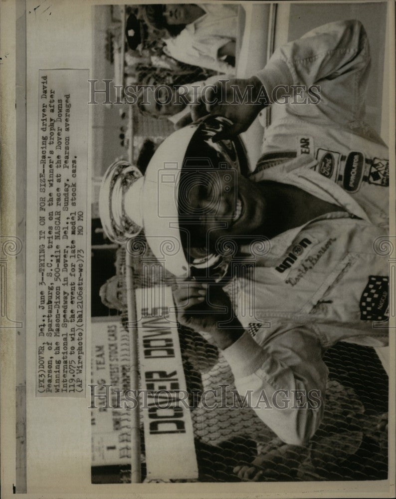 1973 Press Photo David Pearson NASCAR Mason-Dixon 500 - Historic Images