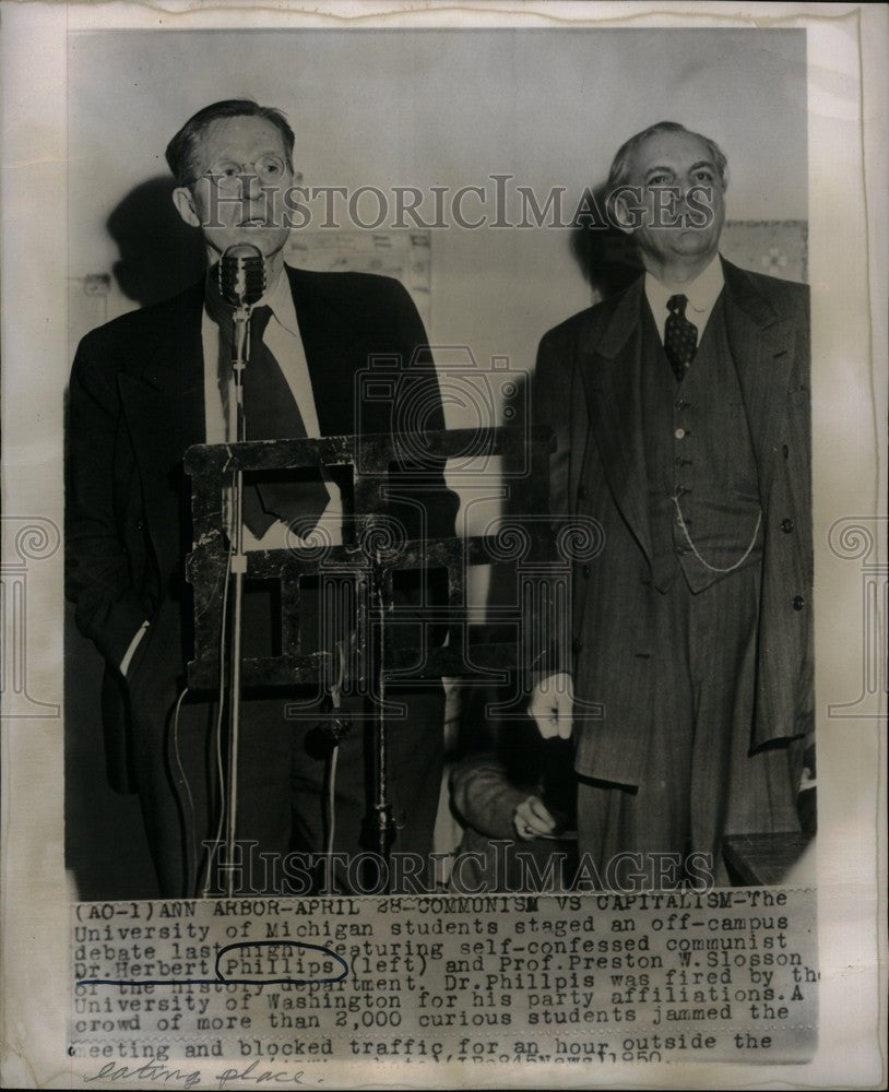 1950 Press Photo Dr. Herbert Phillips Preston  Slosson - Historic Images