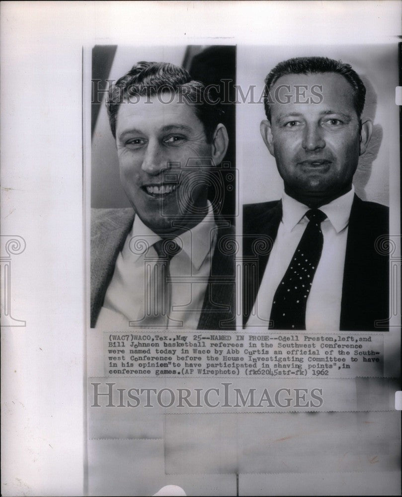 1962 Press Photo Odell Preston Bill Johnson Referees - Historic Images