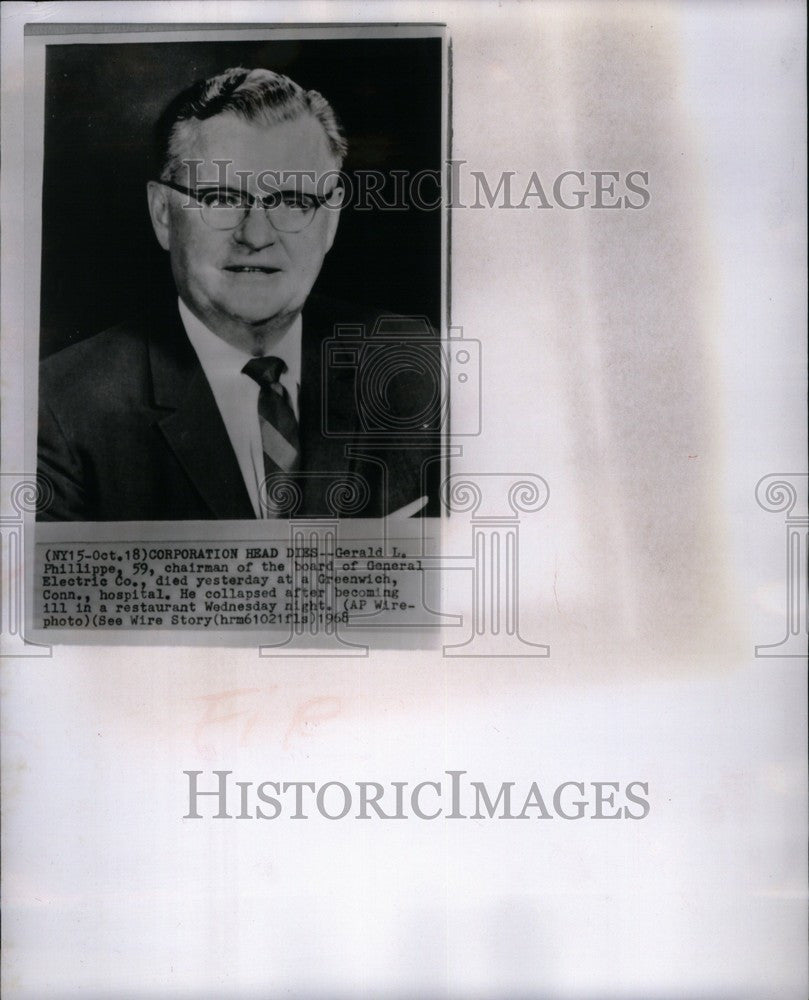 1968 Press Photo gerald phillippe corporation head dies - Historic Images