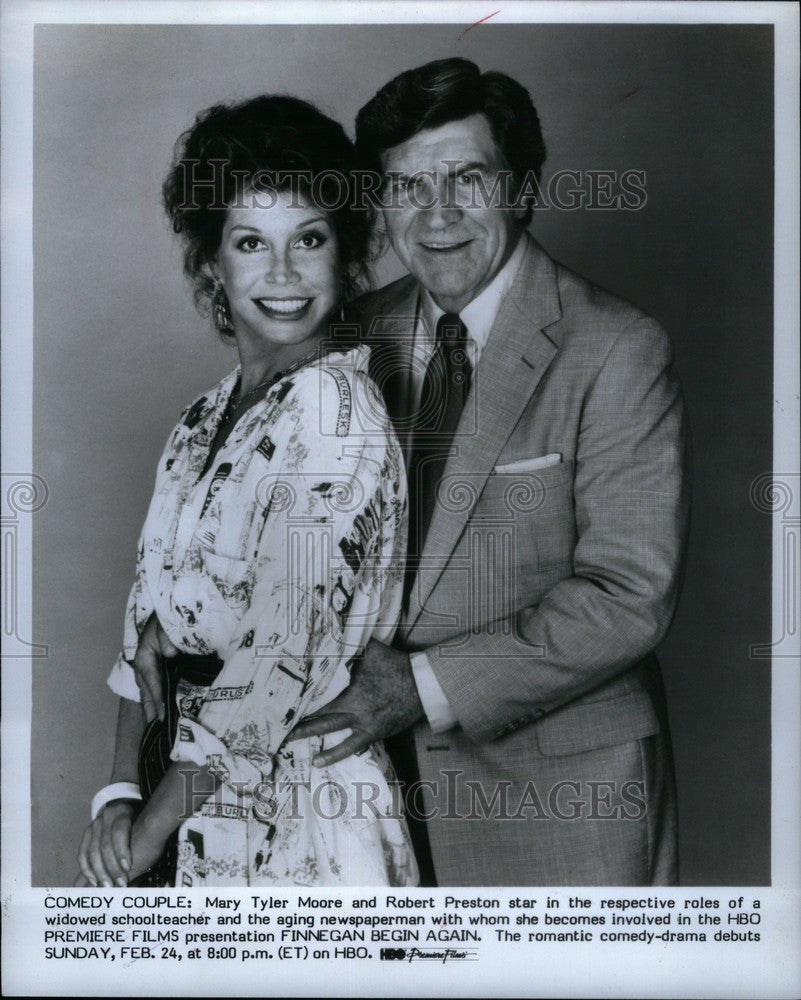 1985 Press Photo Mary Tyler Moore Robert Preston HBO - Historic Images