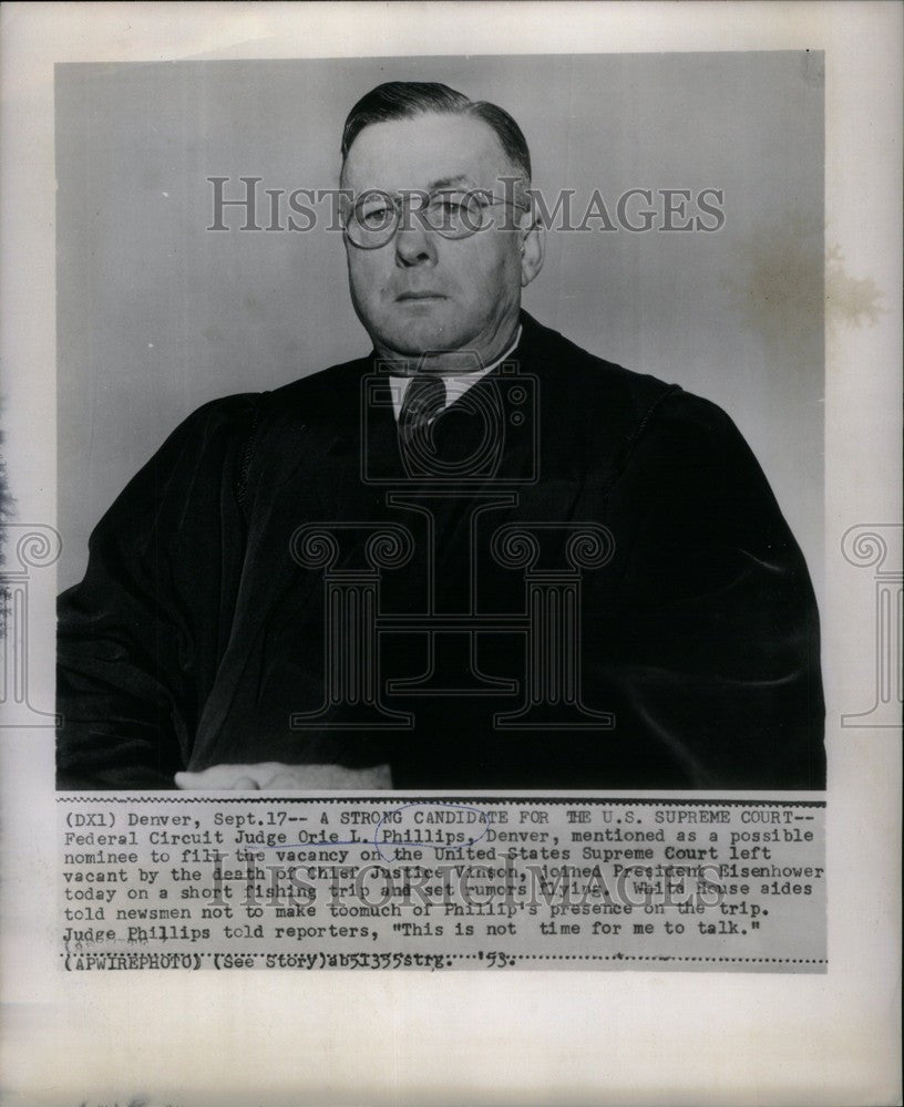 1953 Press Photo judge phillips strong candidtate usa - Historic Images