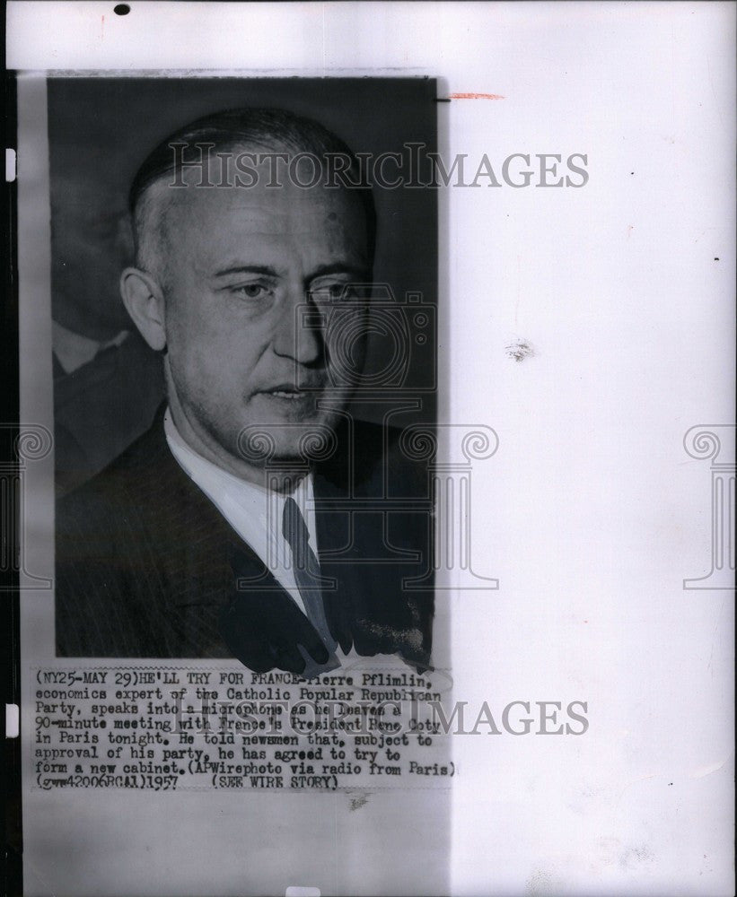 1957 Press Photo Pierre Pflimlin   politician - Historic Images