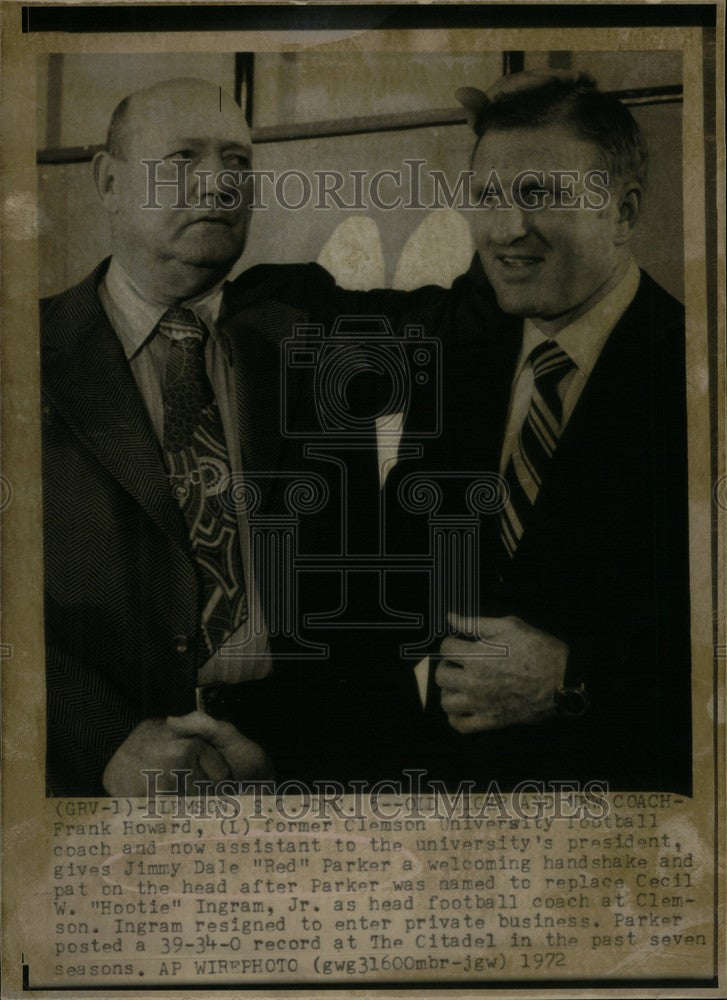 1972 Press Photo Frank howard jimmy dale parker - Historic Images