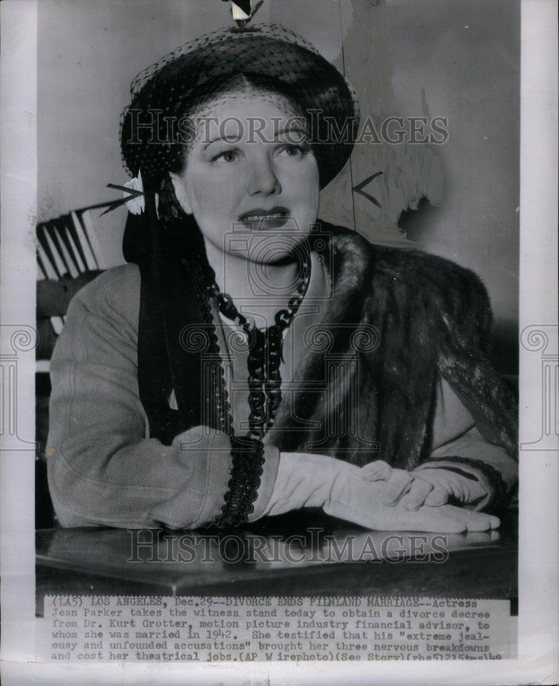 1949 Press Photo Jean Parker Actress Seeks Divorce - Historic Images