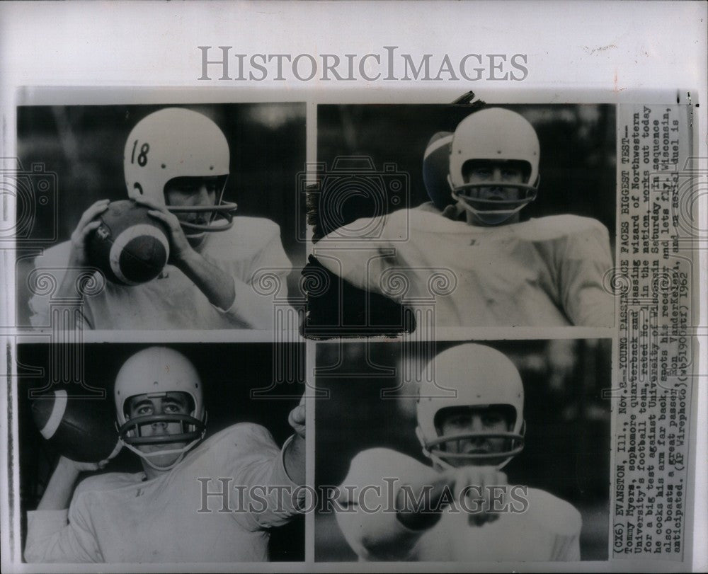 1962 Press Photo Tom Myers Northwestern University - Historic Images