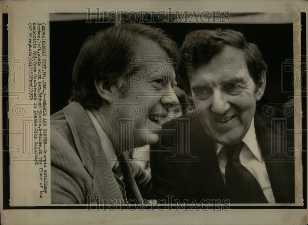 1974 Press Photo Jimmy Carter Edmund Muskie Democrats - Historic Images