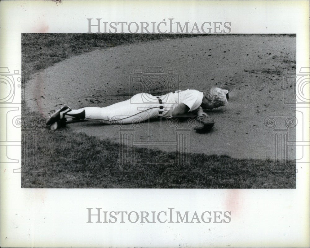 1986 Press Photo O&#39;Neal Baseball Pitcher - Historic Images