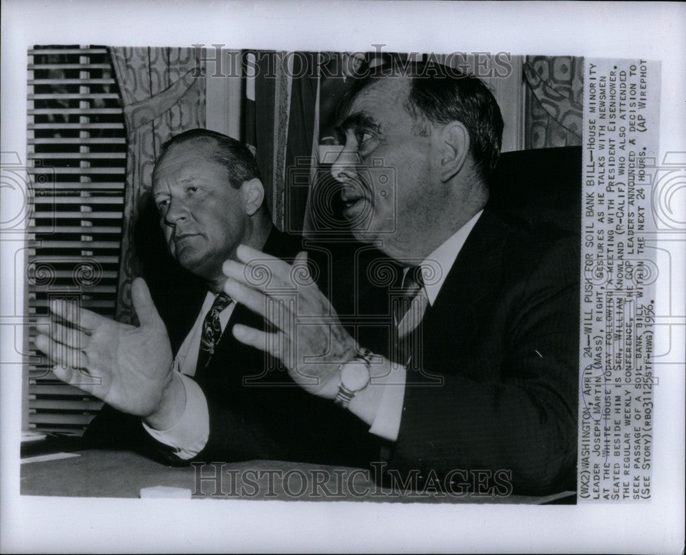 1956 Press Photo Joseph Martin William Knowland senator - Historic Images