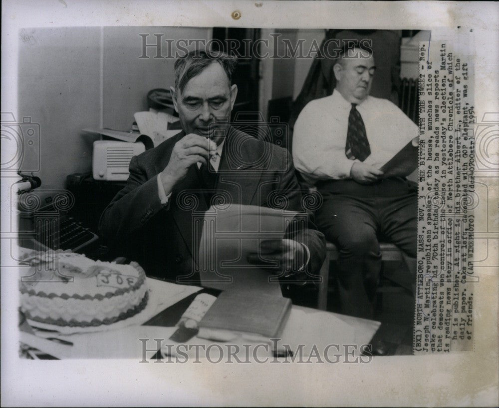 1954 Press Photo joseph martin republican speaker edito - Historic Images