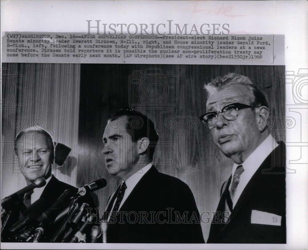 1968 Press Photo Richard Nixon &amp; Everett Dirksen - Historic Images