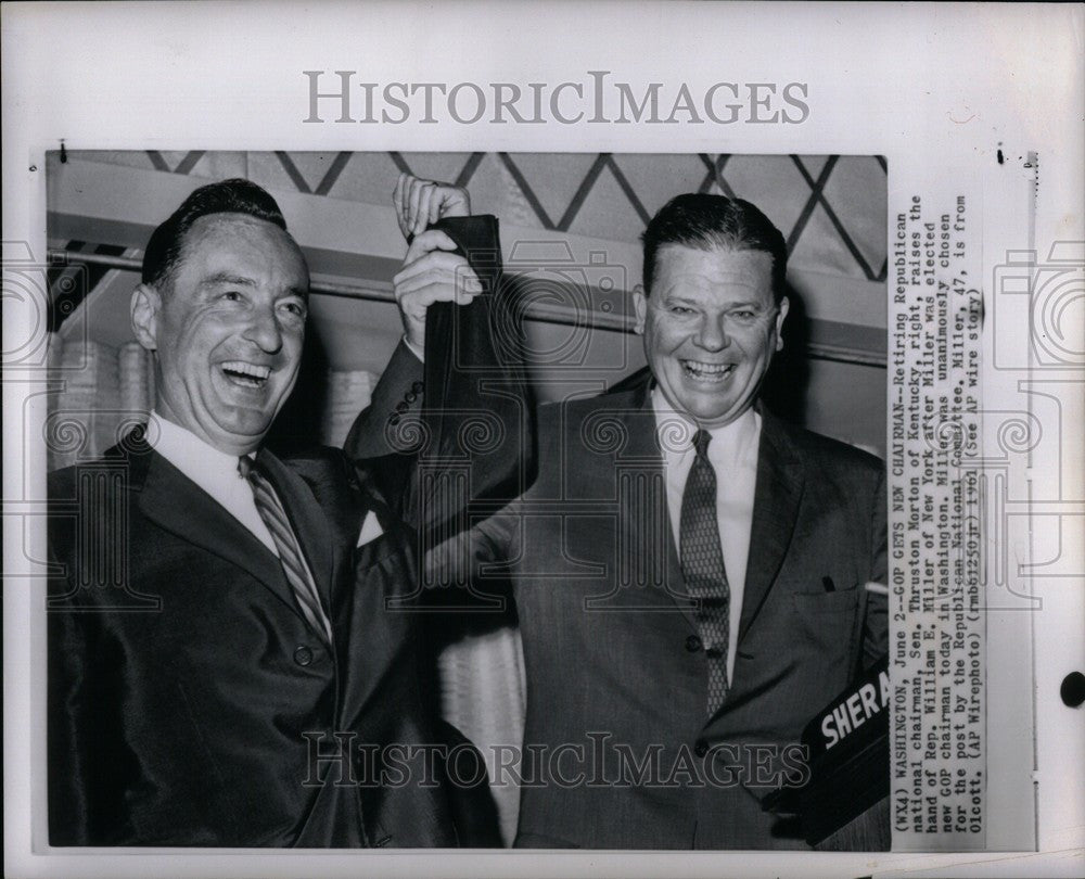 1961 Press Photo Thurston Morton WIlliam Miller Senate - Historic Images