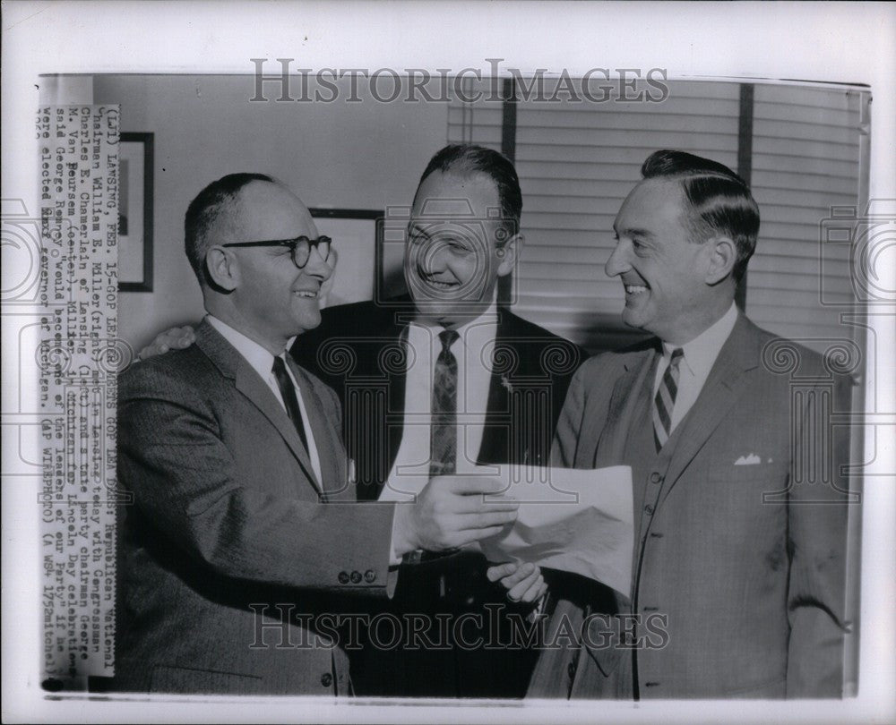 1962 Press Photo William E. Miller Lansing Chairman - Historic Images