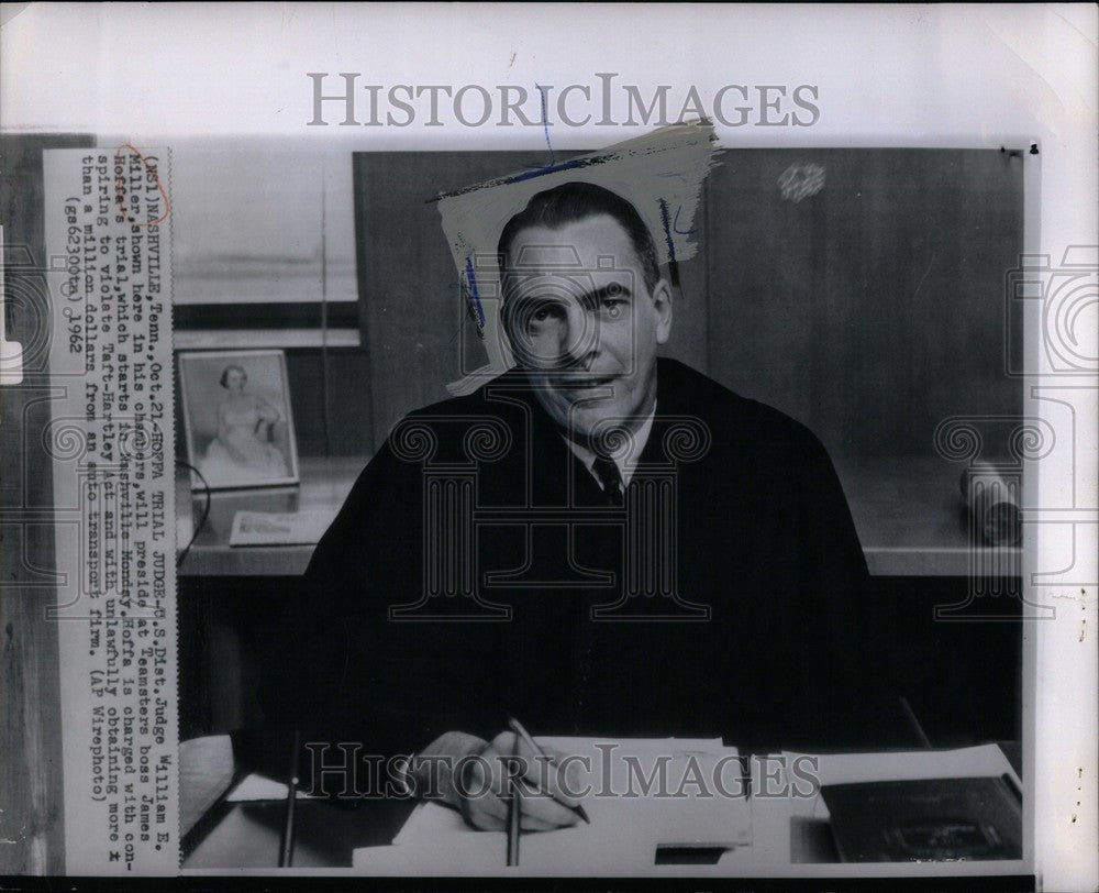 1962 Press Photo Judge William E. Miller - Historic Images