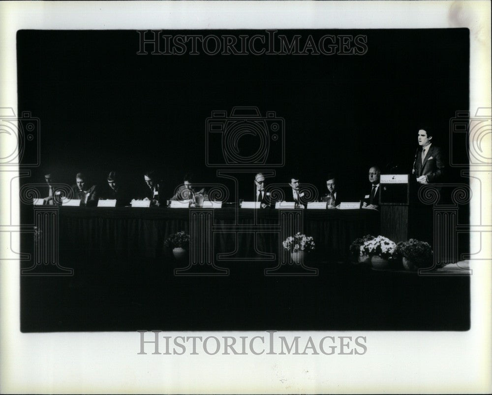 1985 Press Photo Sznewajs Walters Brodhun Booth Gladchu - Historic Images