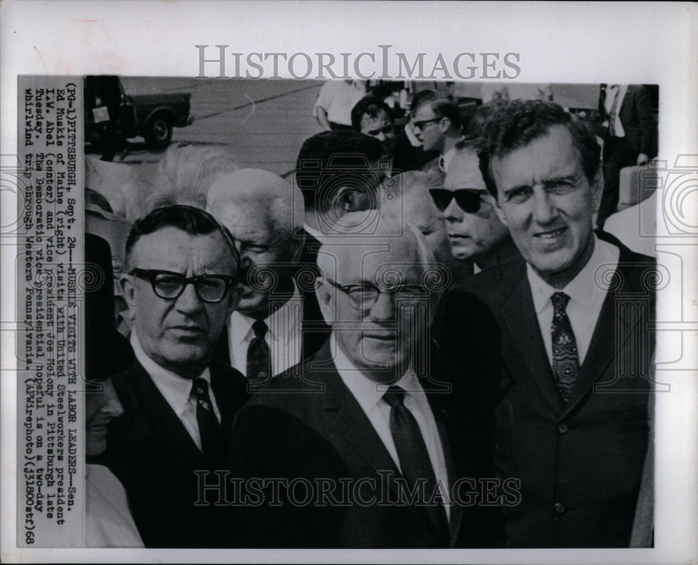 1968 Press Photo Ed Muskie Labour Leaders - Historic Images