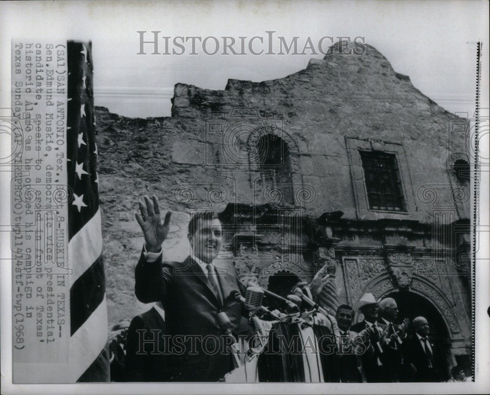 1968 Press Photo Senator Edmund S. Muskie Alamo Texas - Historic Images