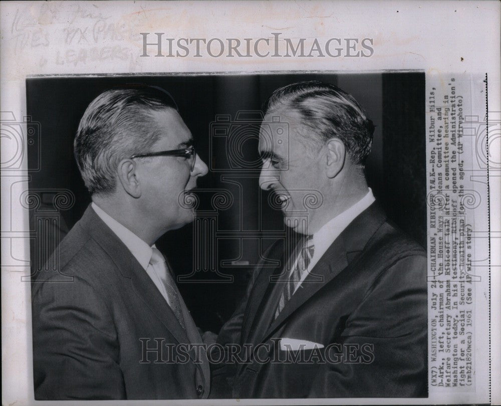 1961 Press Photo Wilbur Daigh Mills  us Representatives - Historic Images