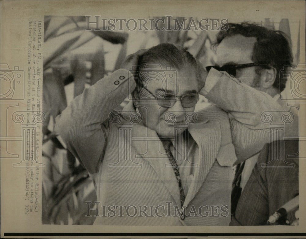 1972 Press Photo Wilbur Mills Democrat Arkansas USA - Historic Images