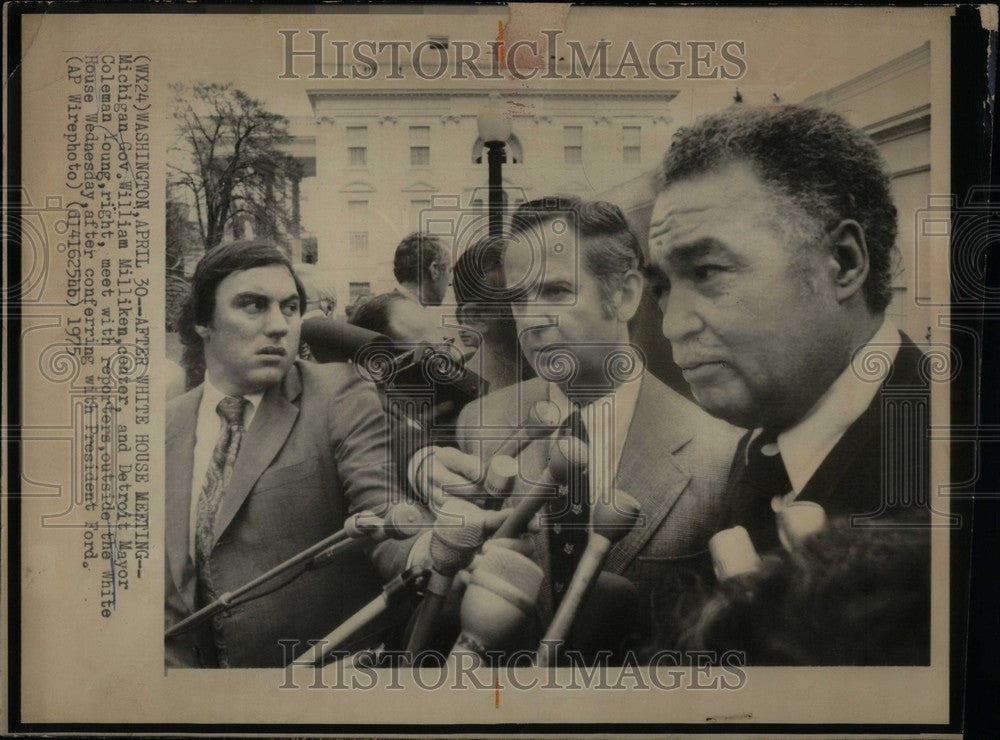 1975 Press Photo Detroit Mayor Coleman Young - Historic Images