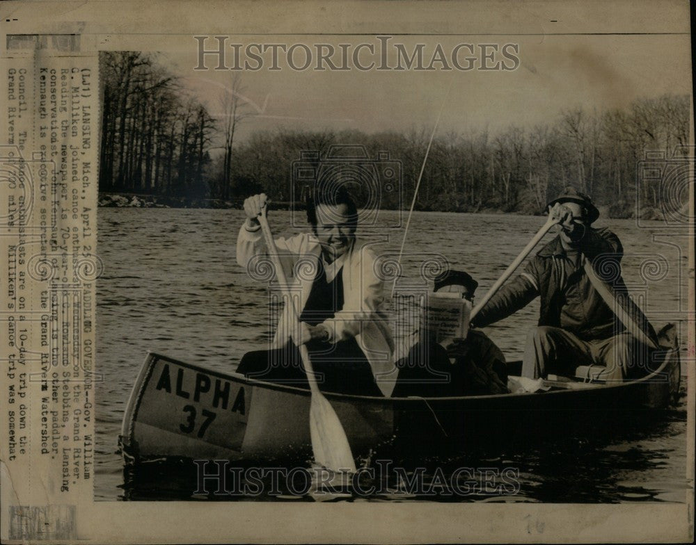 1971 Press Photo Gov. William G Millikan Grand River - Historic Images