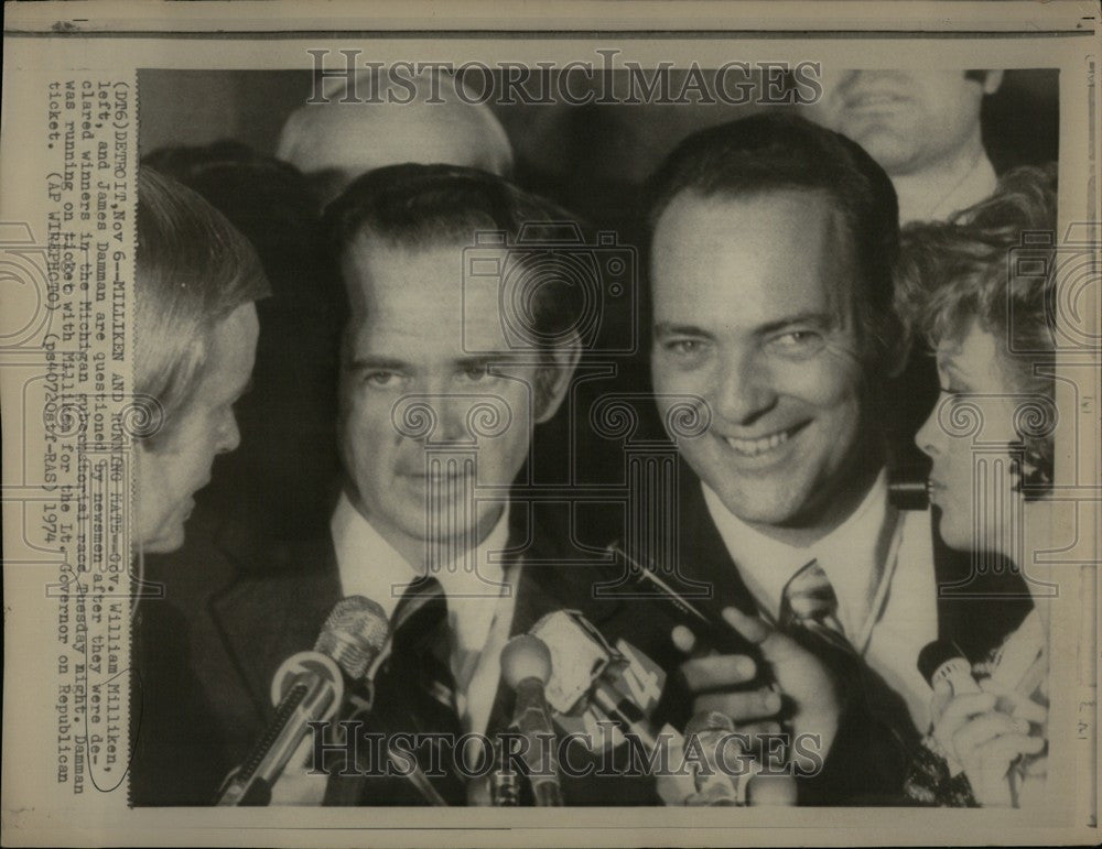 1974 Press Photo milliken running mate pressmeet - Historic Images