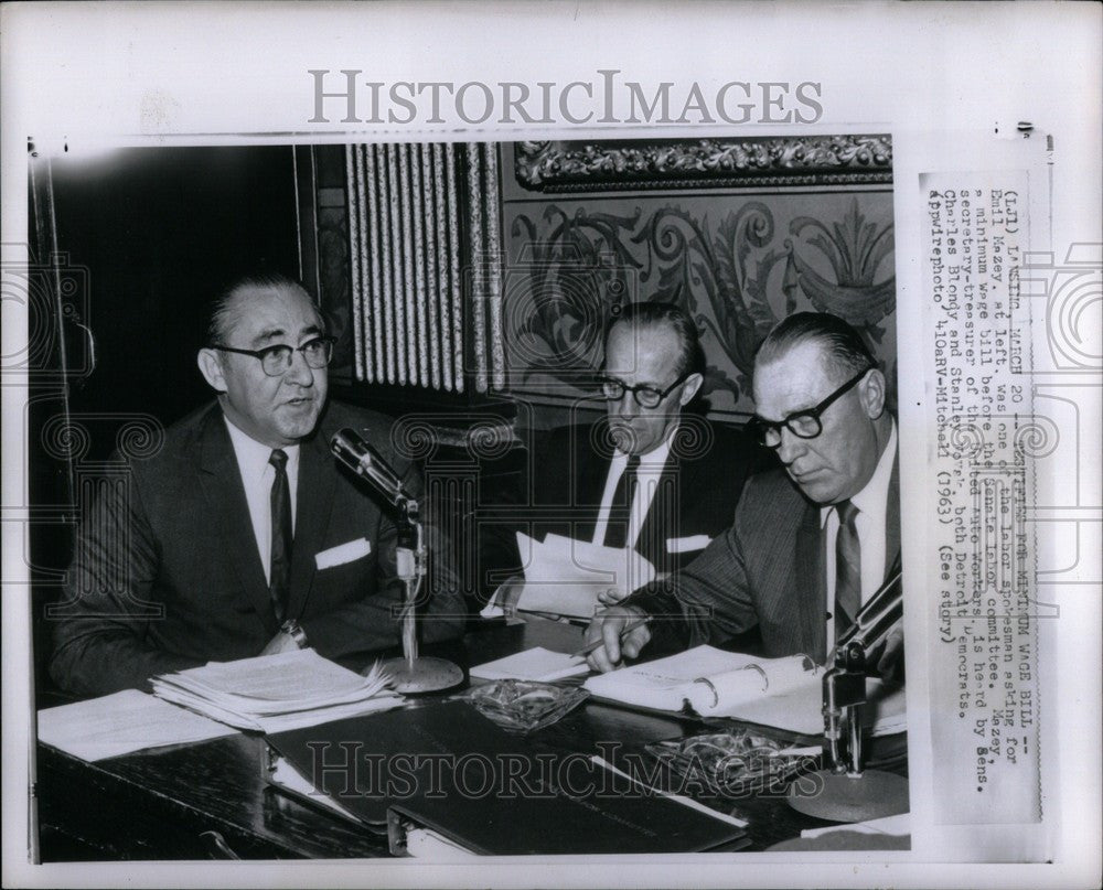 1963 Press Photo Emil Mazey Labor spokesman - Historic Images