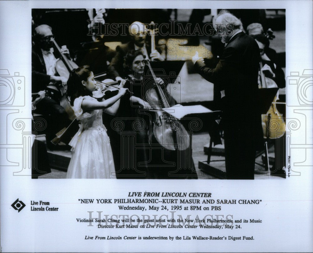 1995 Press Photo New York Philharmonic Kurt Maur PBS - Historic Images