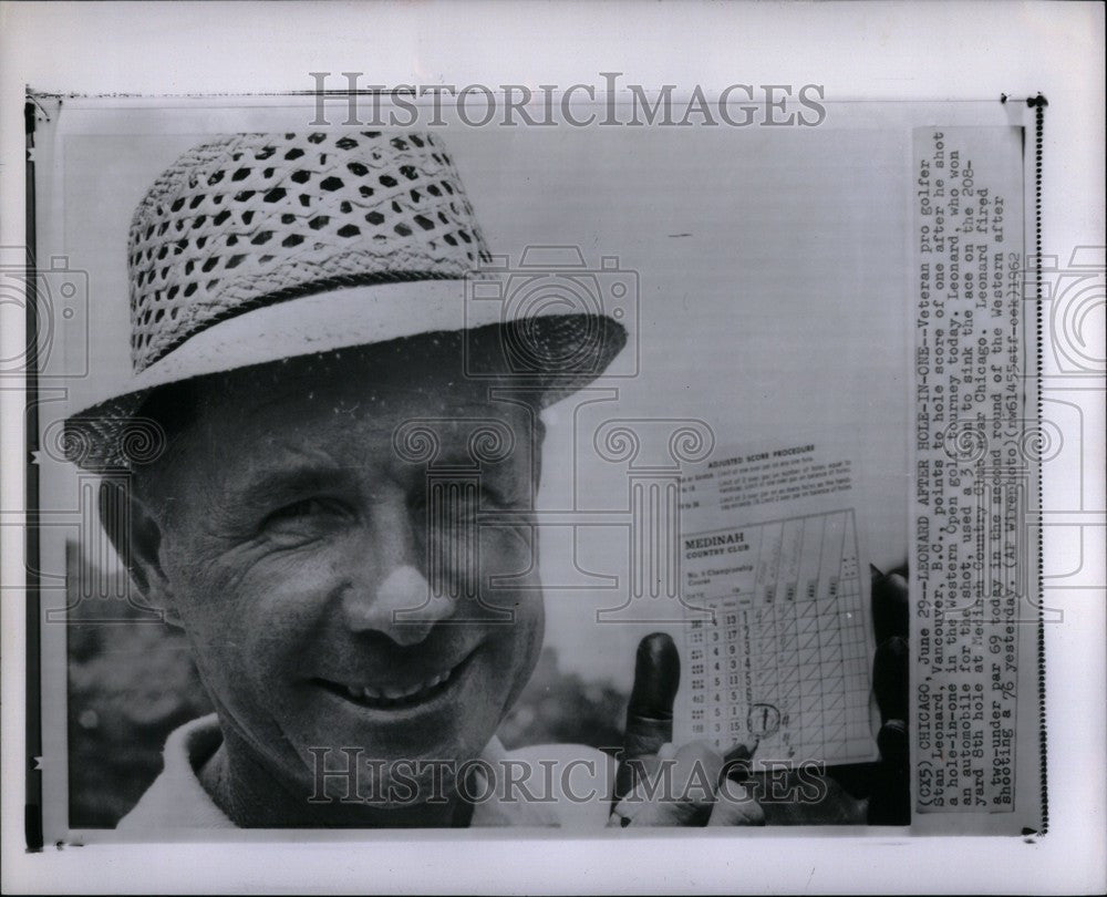 1962 Press Photo Veteran Pro Golfer Stan Leonard golf - Historic Images