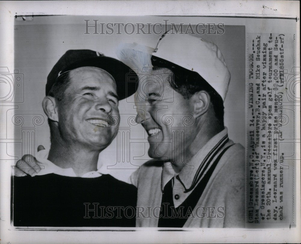 1957 Press Photo Stan Leonard Mike Souchak golf tourney - Historic Images