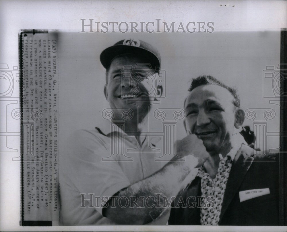 1959 Press Photo Stan Leonard Masters Carmen Basilio - Historic Images