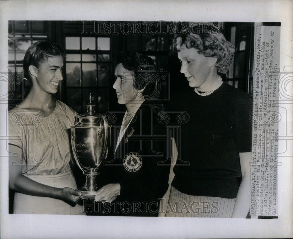 1950 Press Photo Pat Lesser championship golf USGA - Historic Images