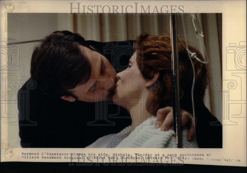 1988 Press Photo raymond l&#39;esperance michele kiss wife - Historic Images