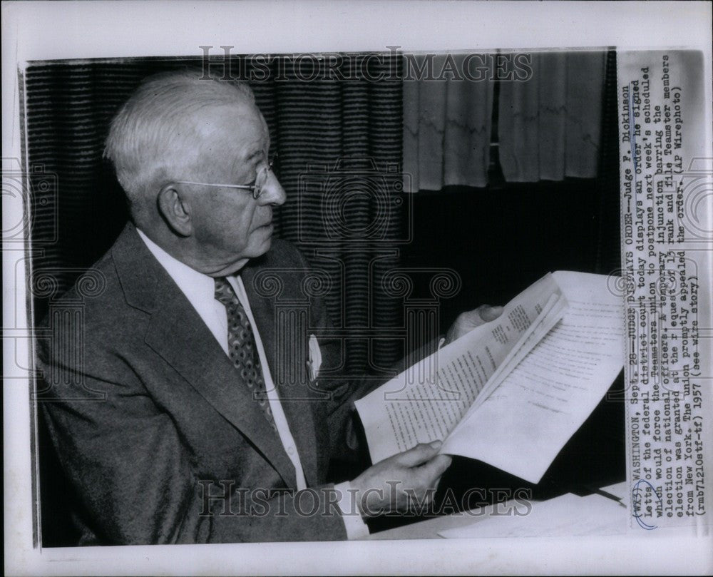 1957 Press Photo Judge F. Dickinson Letts - Historic Images