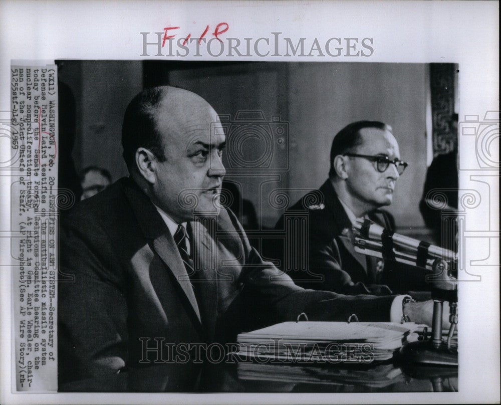 1969 Press Photo melvin lard missile system senate - Historic Images