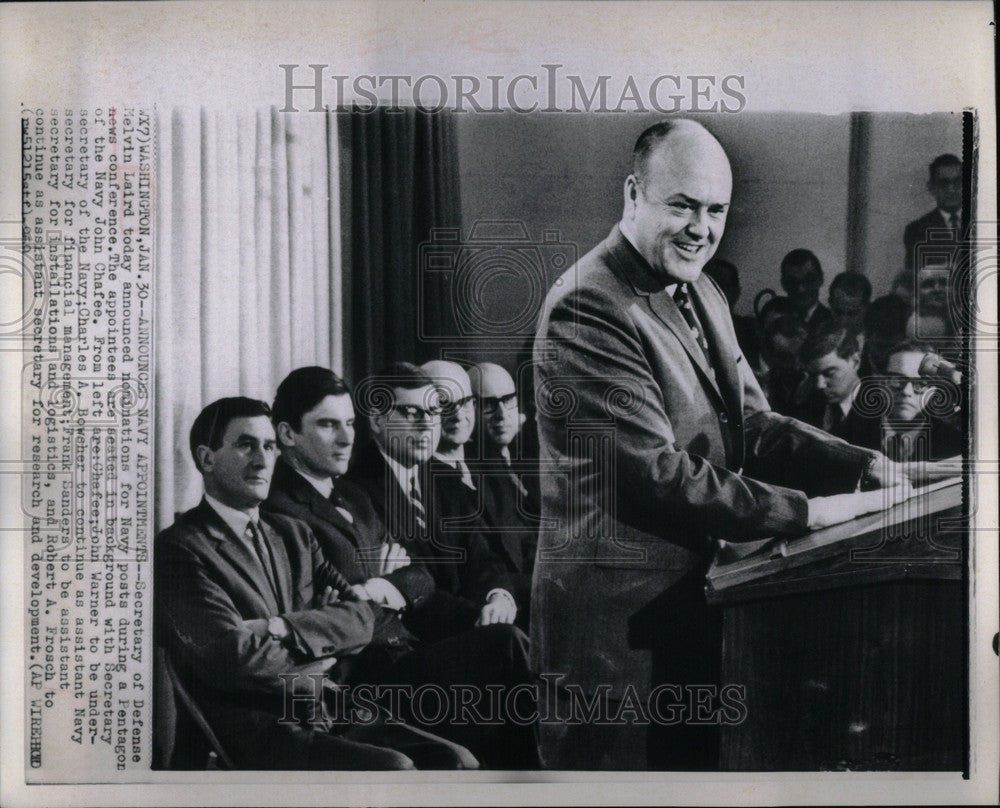 1949 Press Photo melvin laird navy posts charles bowehe - Historic Images