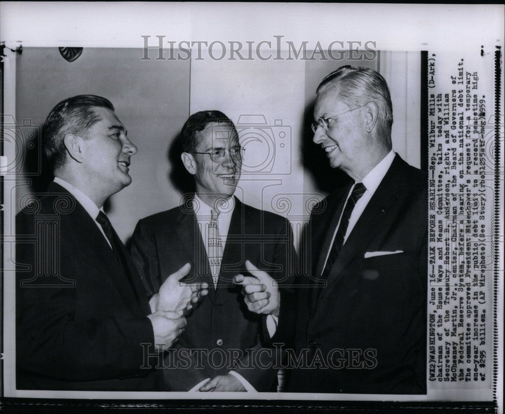 1959 Press Photo Wilbur Mills, Robert B. Anderson - Historic Images