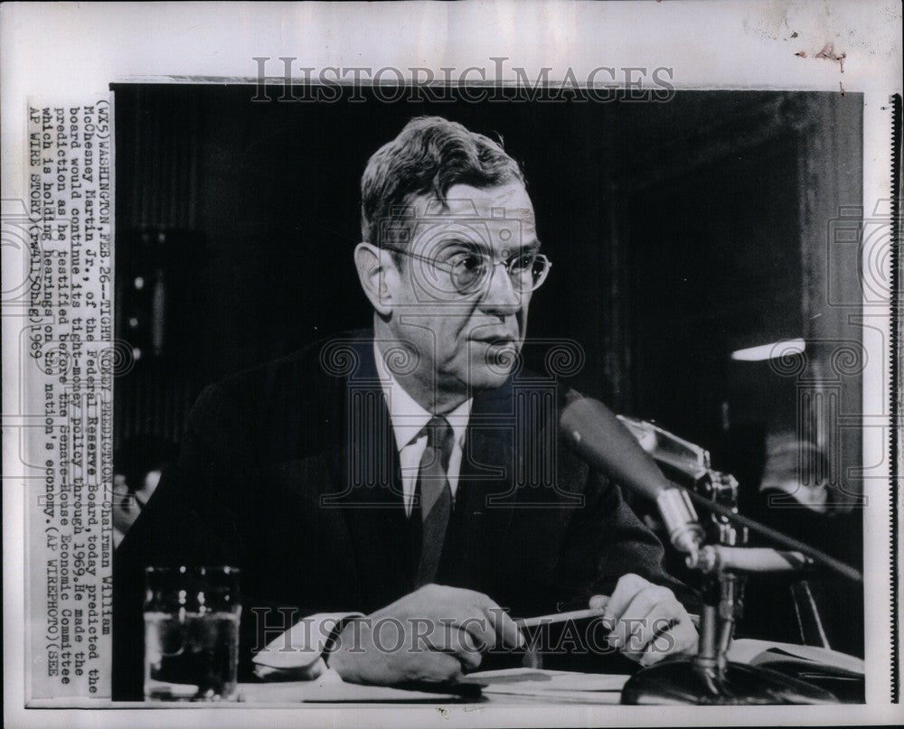 1969 Press Photo William McChesney Chairman Federal - Historic Images