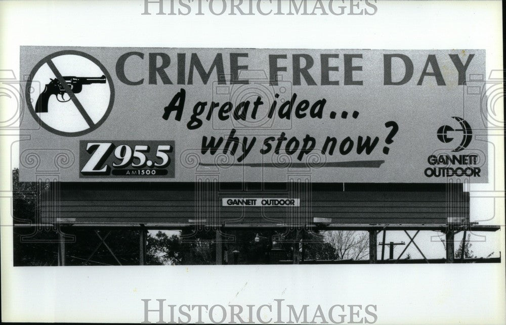 1986 Press Photo Billboard Northbound Lodge - Historic Images