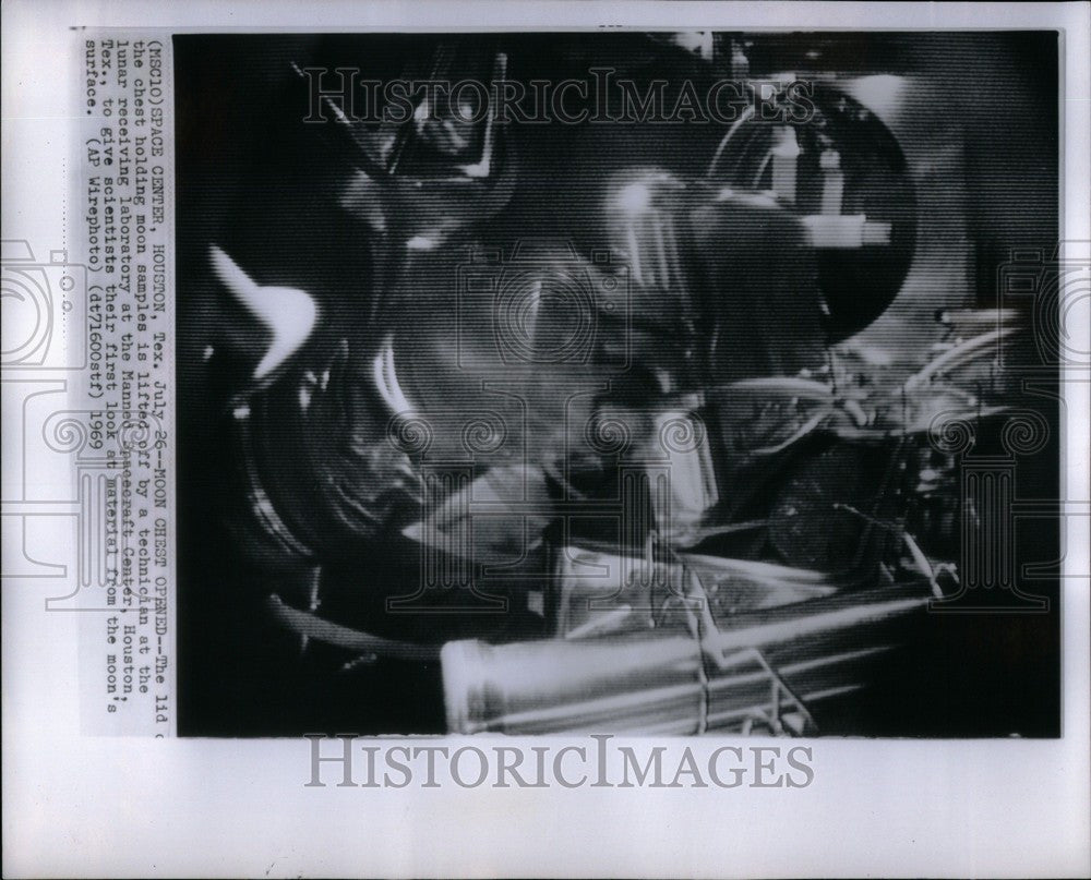 1969 Press Photo moon samples Manned Spacecraft Center - Historic Images