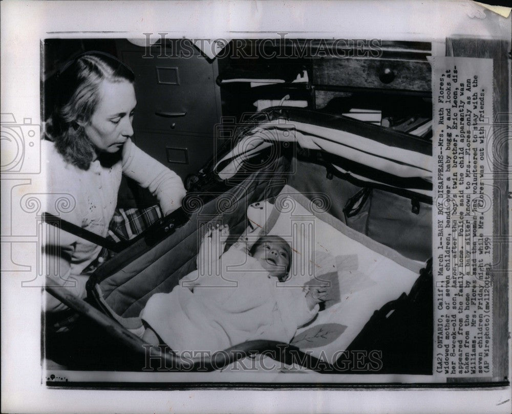 1959 Press Photo Ruth Flores Eric Leon Disappearance - Historic Images