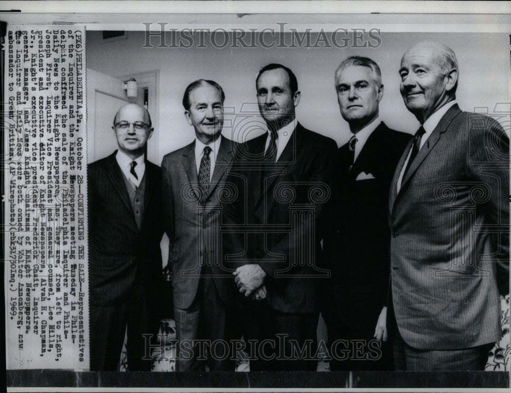 1969 Press Photo Joseph First Lee Hills James Knight - Historic Images