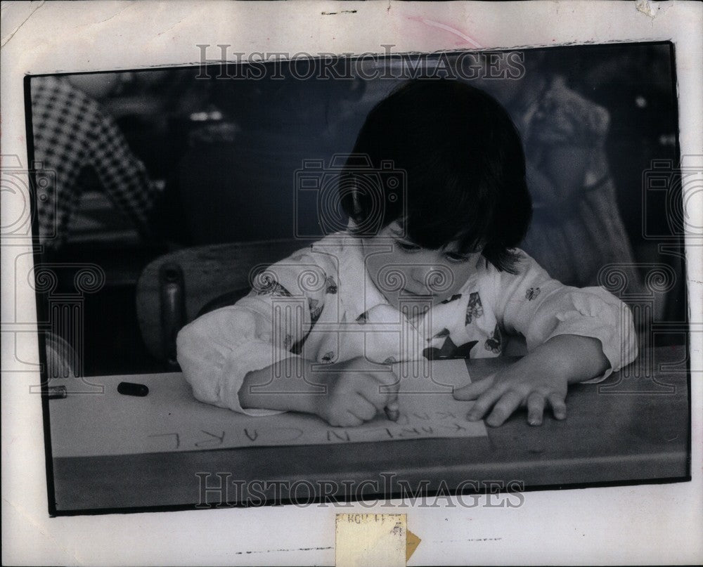 1974 Press Photo Karen Carl Kindergarten - Historic Images