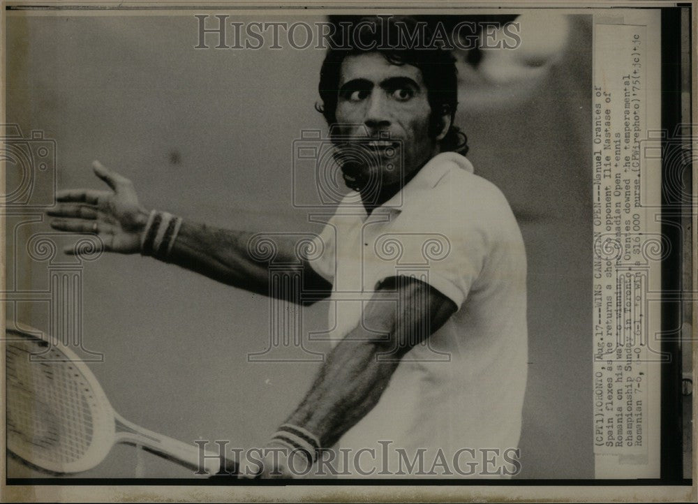 1975 Press Photo Manuel Orantes Canadian Open tennis - Historic Images