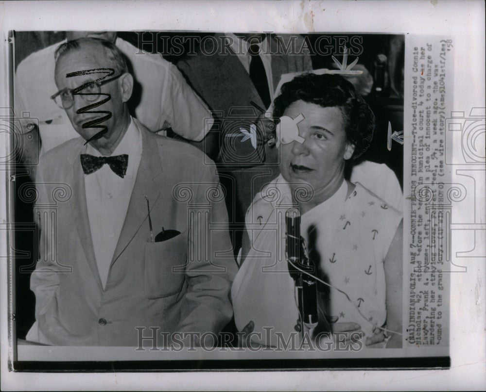 1958 Press Photo Connie Nicholas Municipal court - Historic Images