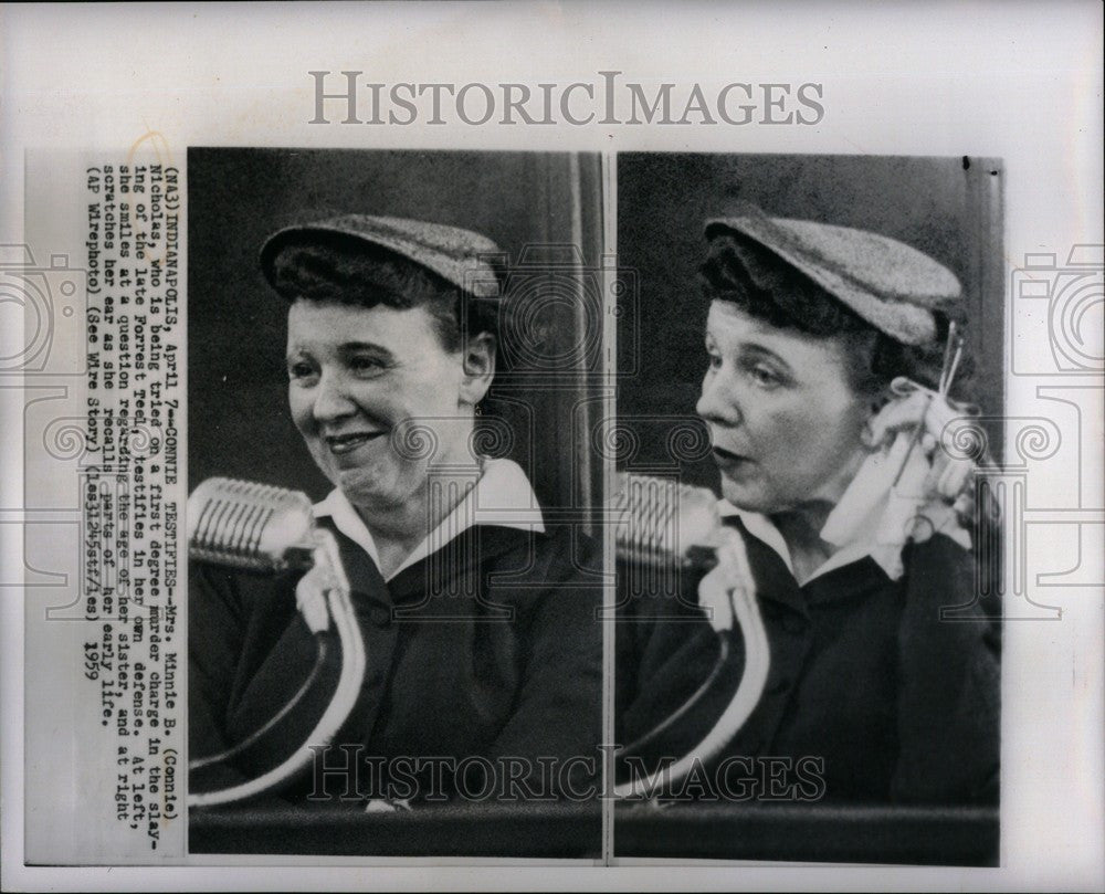 1959 Press Photo Connie Nichols court trail Teel murder - Historic Images