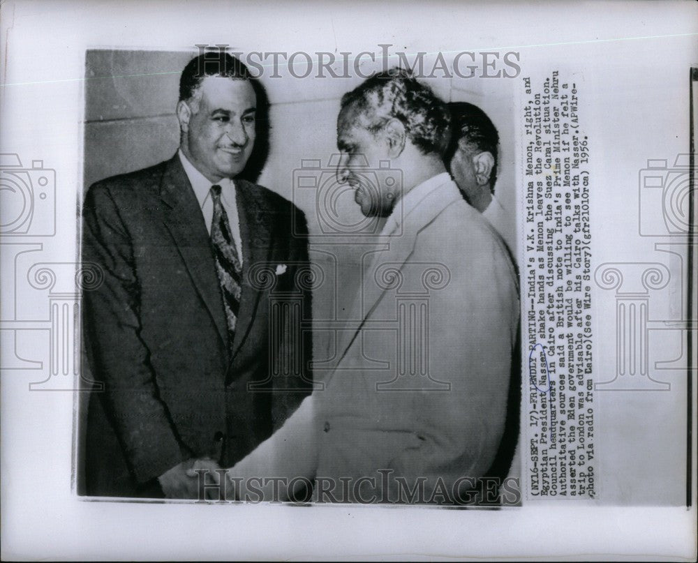 1956 Press Photo Nasser Egyptian President - Historic Images