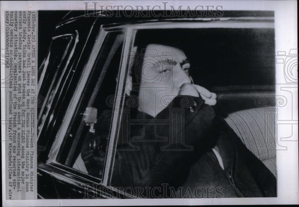 1968 Press Photo Francois Xavier Finance Minister - Historic Images