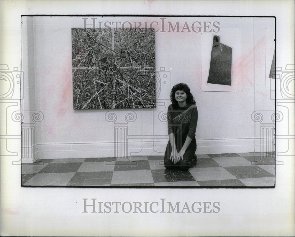 1980 Press Photo Karen Linder Artist Detroit Farwell - Historic Images